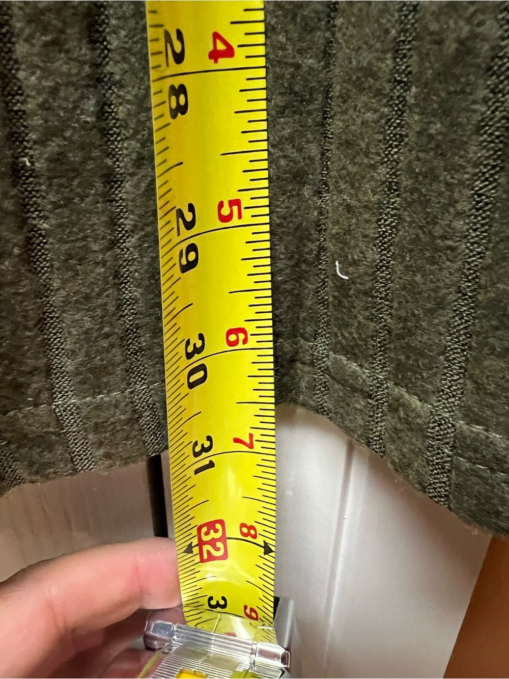 Olive Ribbed Button Cardigan - Picture 3 of 5